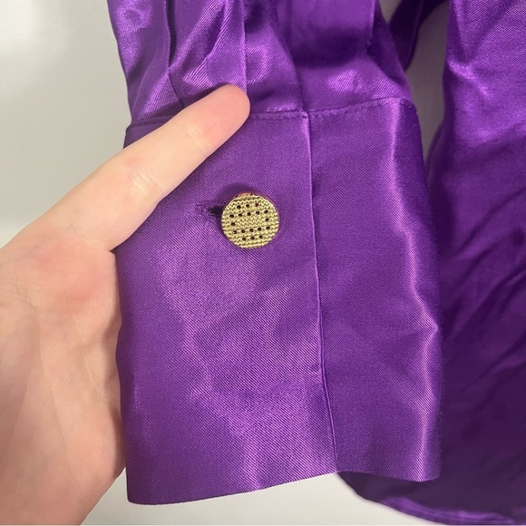 NWT Zara Purple Satin Effect Faux Wrap Mini Dress Small - Picture 10 of 10